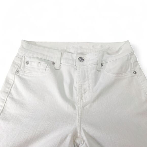 7 For All Mankind Roxanne Ankle Jeans 25x26 White Slim Fit Stretch Designer - Picture 4 of 12